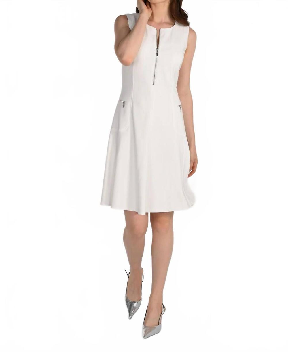 NEW FRANK LYMAN knee-length fit and flare dress in off white